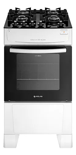 Fogão 4 Bocas Atlas Mônaco Top Glass Acendimento Automático Cor Branco Bivolt - Image 2