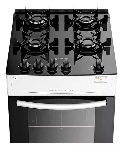 Fogão 4 Bocas Atlas Mônaco Top Glass Acendimento Automático Cor Branco Bivolt - Image 3